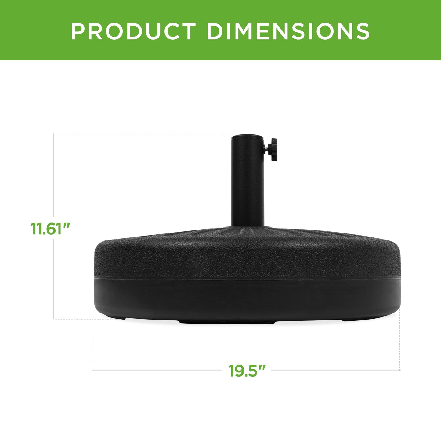 Plastic Patio Umbrella Base Pole Holder Accessory with Adjustable Knob designed for patio and backyard use