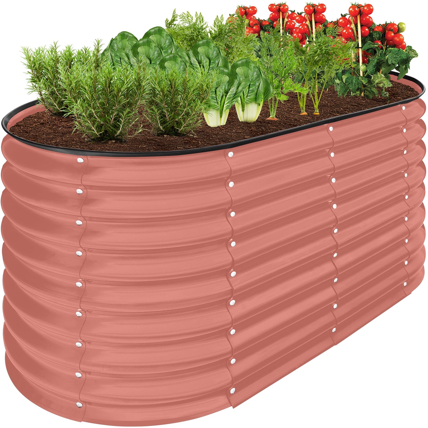 Outdoor Raised Metal Oval Garden Bed Planter Box - 4x2x2ft for outdoor comfort and convenience