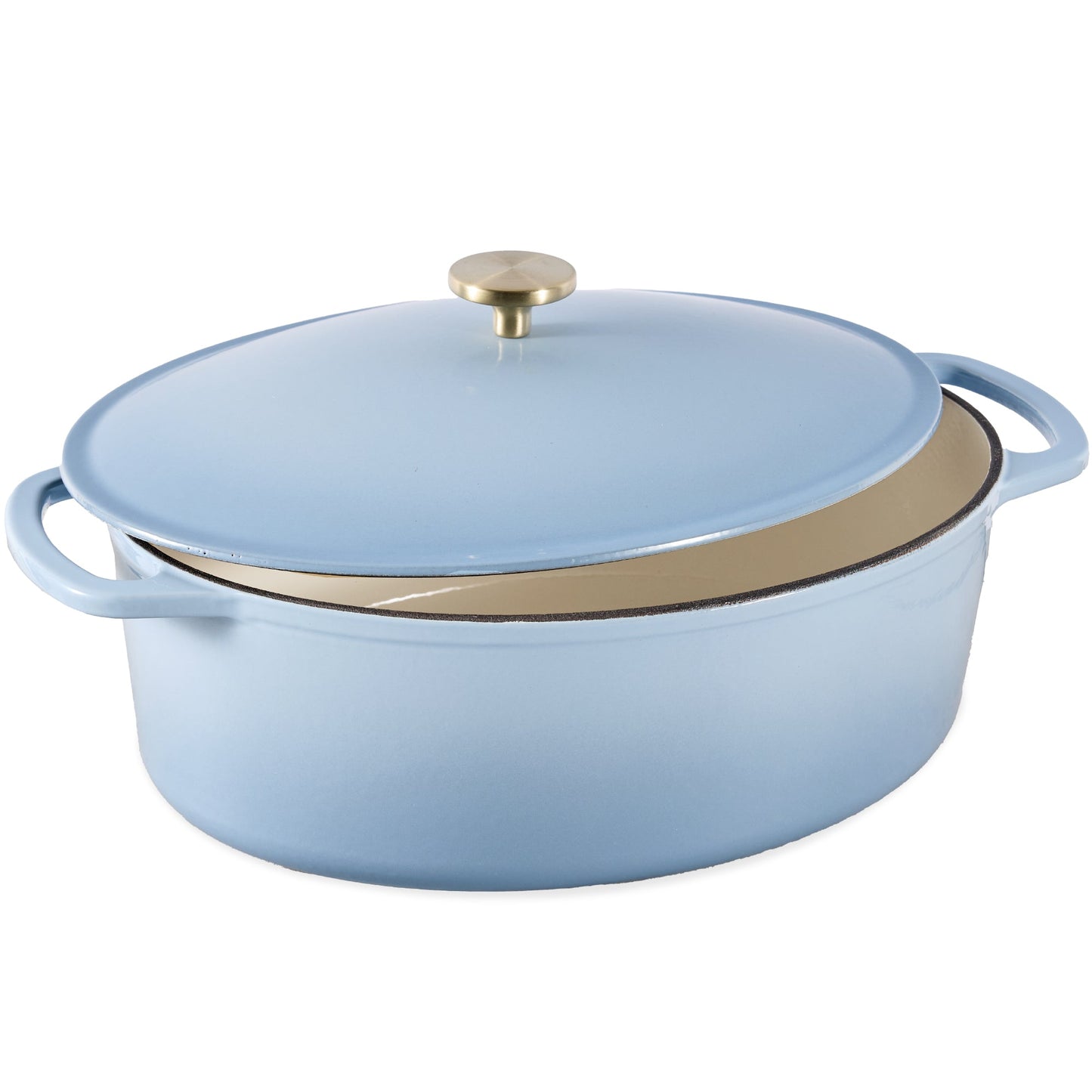 Oval Cast-Iron Dutch Oven Kitchen Cookware with Enamel - 7.5qt for home, family, and everyday needs