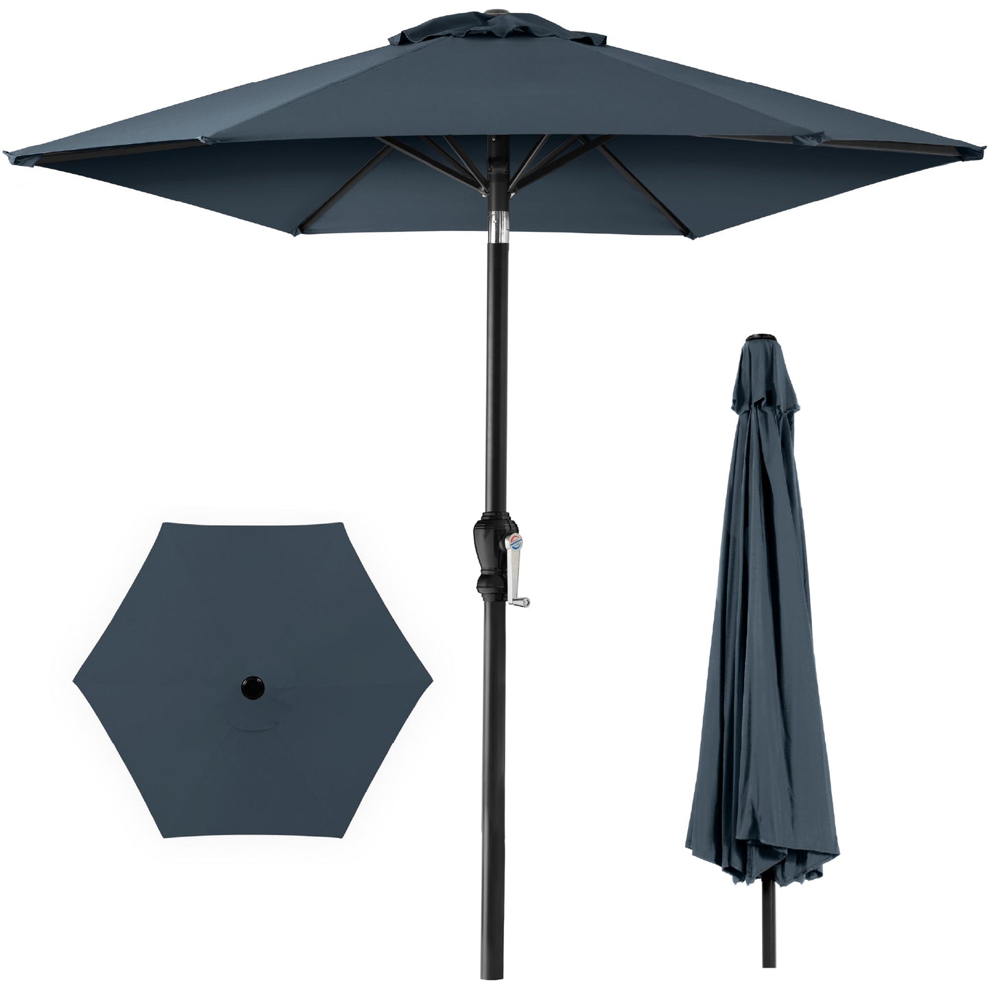 Outdoor Steel Market Patio Umbrella Decoration with Tilt Crank Lift - 10ft with practical outdoor-ready details