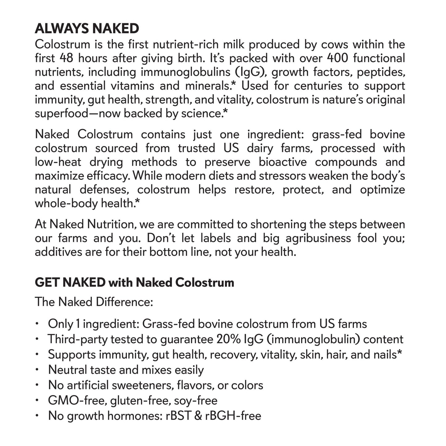 Grass-Fed Colostrum Powder - Colostrum Powder, Clean Daily Nutrition Powder