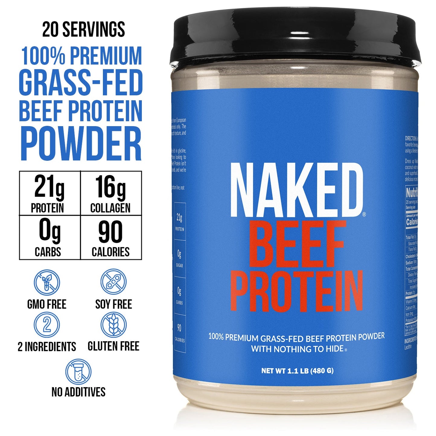 Beef Protein Powder - Unflavored, Clean Daily Nutrition Powder