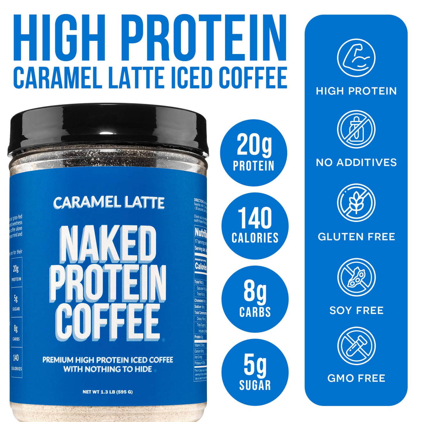 Caramel Latte Protein Iced Coffee - Caramel Latte, Clean Everyday Nutrition