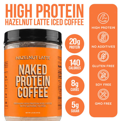 Hazelnut Latte Protein Iced Coffee - Hazelnut Latte, Clean Everyday Nutrition