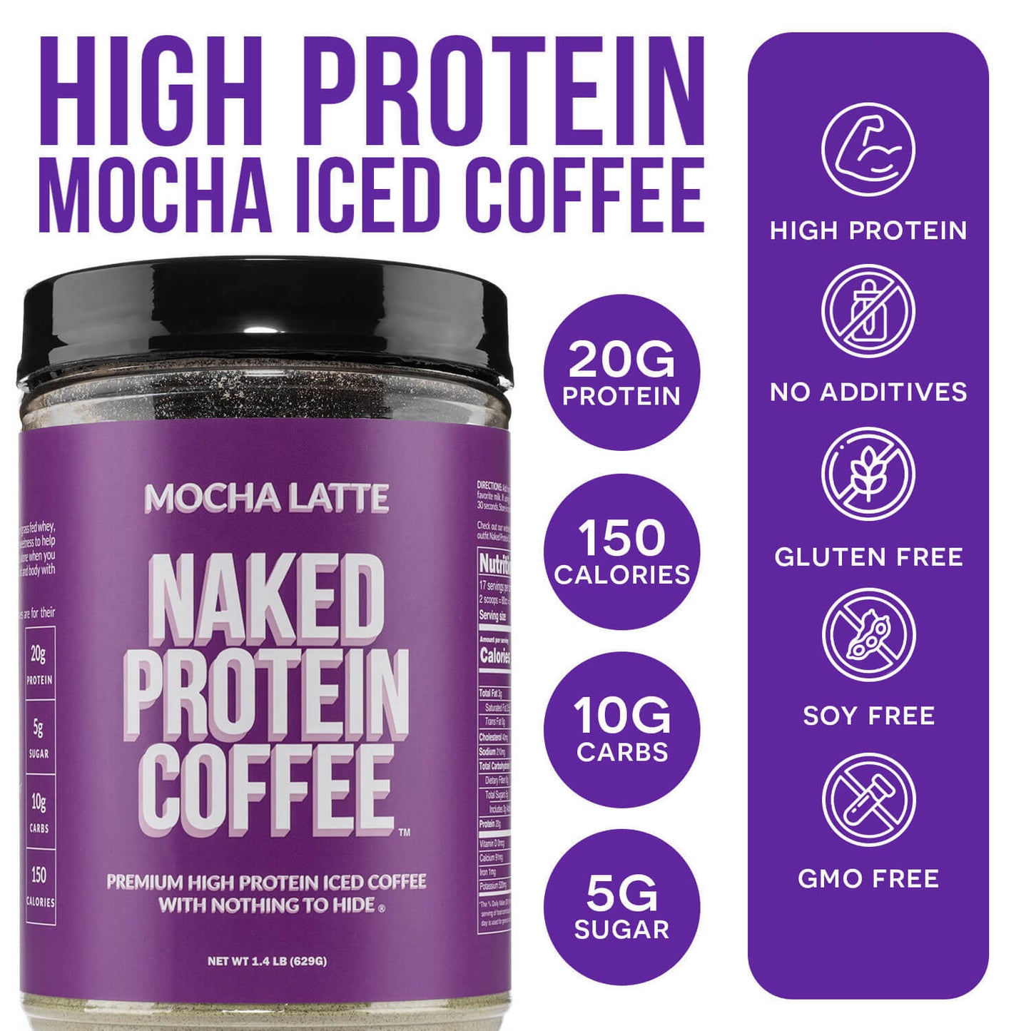 Mocha Latte Protein Iced Coffee - Mocha Latte, Clean Everyday Nutrition
