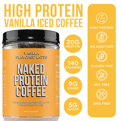 Vanilla Latte Protein Iced Coffee - Vanilla Latte, Clean Everyday Nutrition
