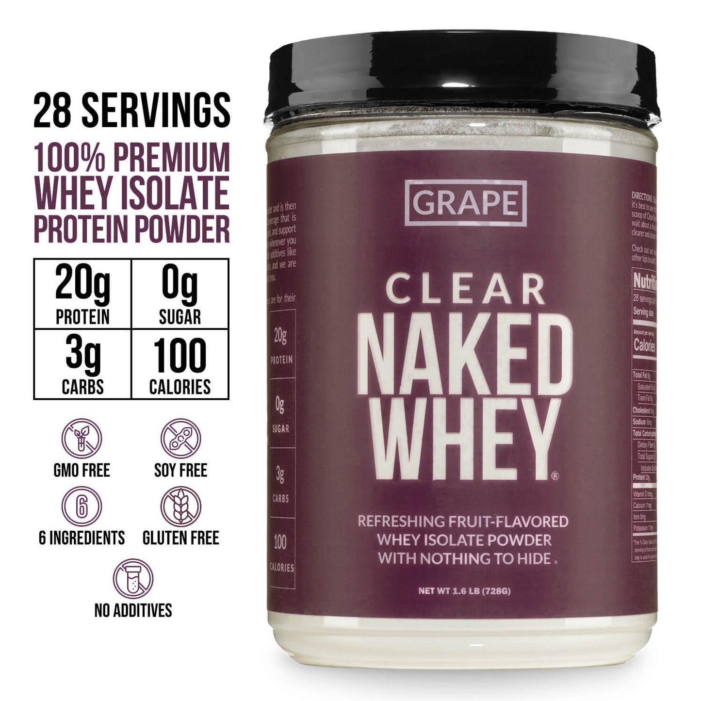 Grape Whey Protein Isolate - Grape, Clean Daily Protein Support