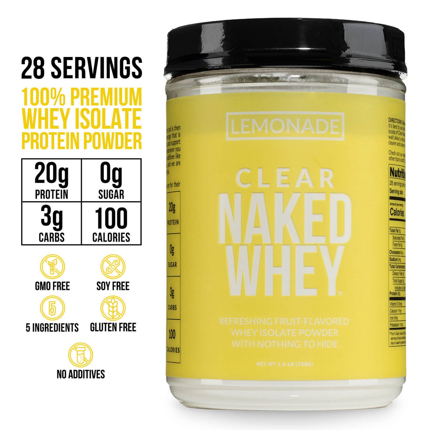 Lemonade Whey Protein Isolate - Lemonade, Clean Daily Protein Support