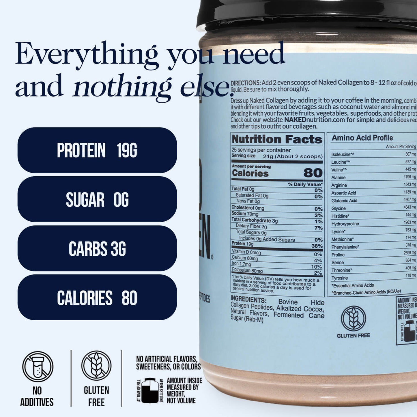 Chocolate Collagen Peptides Powder - Chocolate Collagen Peptides, Skin Hair Joint Support