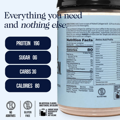 Chocolate Collagen Peptides Powder - Chocolate Collagen Peptides, Skin Hair Joint Support