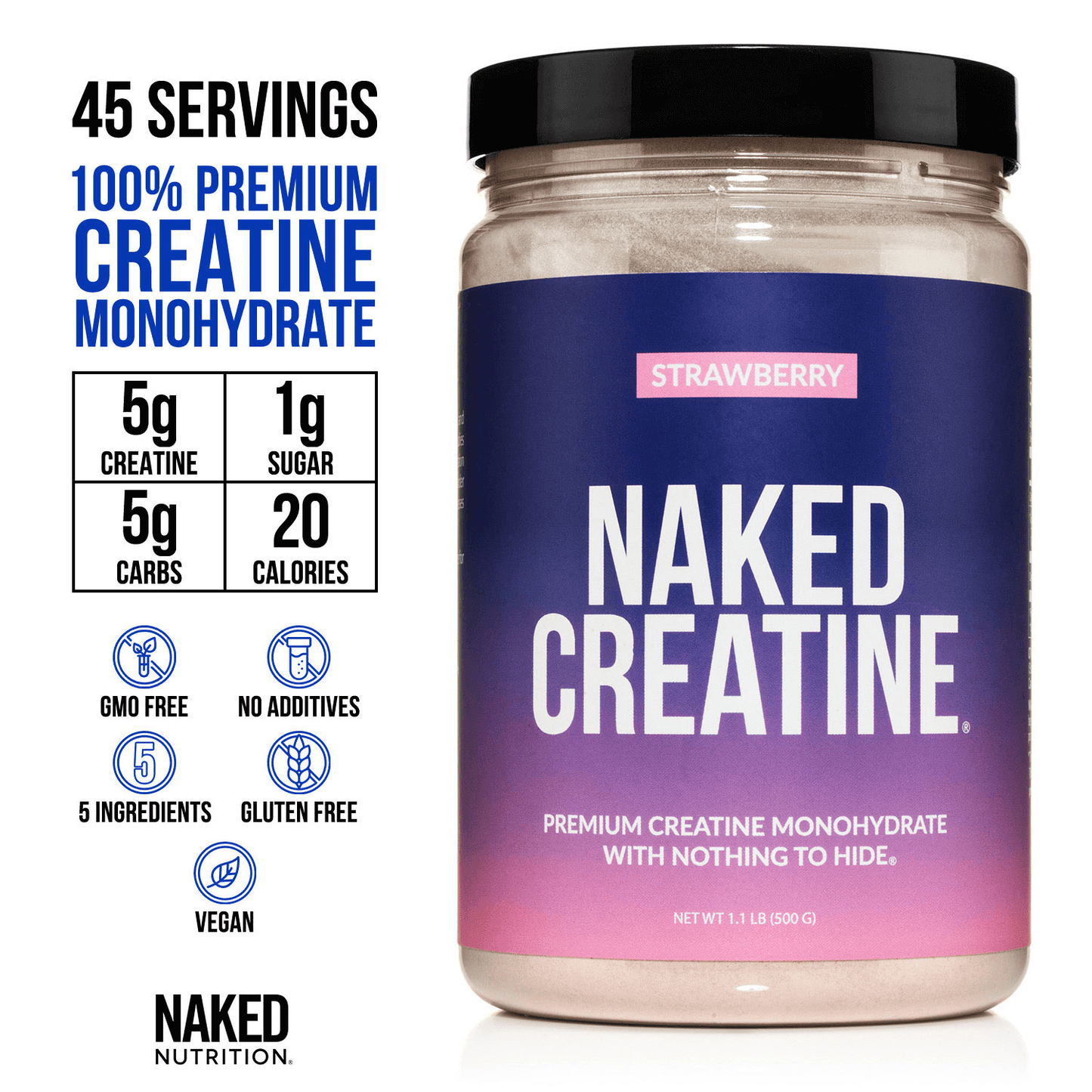 Strawberry Creatine Monohydrate Powder - Strawberry, Strength And Performance Support