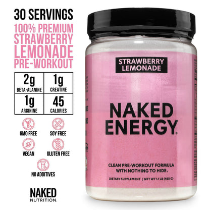 Strawberry Lemonade Pre Workout Supplement - Strawberry Lemonade, Clean Energy Training Support