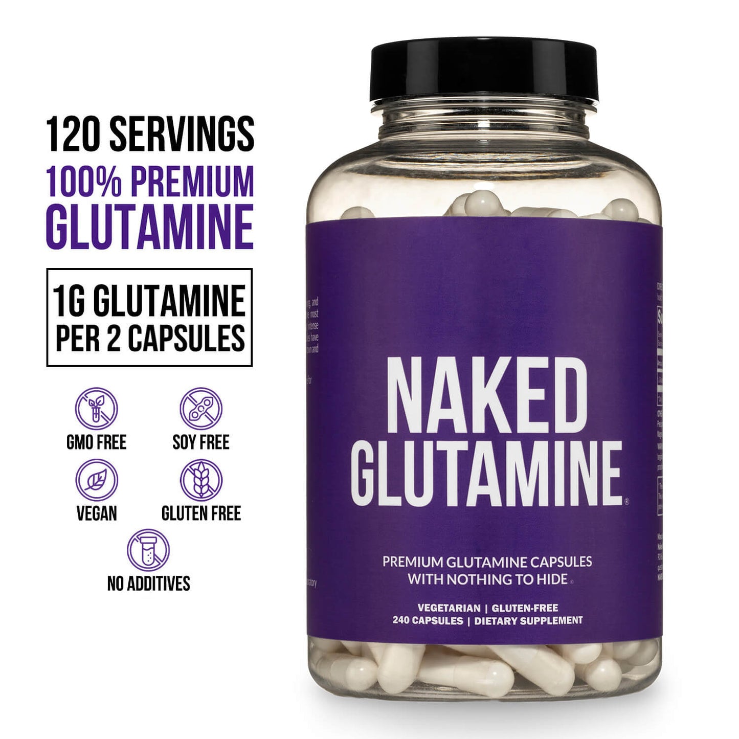 Glutamine Capsules - Capsules, Clean Everyday Nutrition