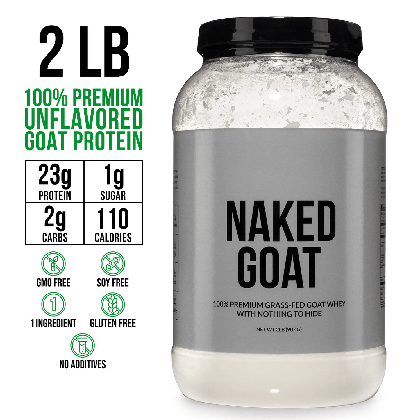 Goat Whey Protein Powder - Unflavored, Clean Daily Protein Support