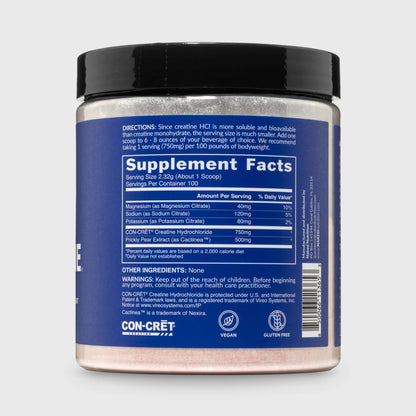 Creatine HCl Powder - Unflavored, Strength And Performance Support