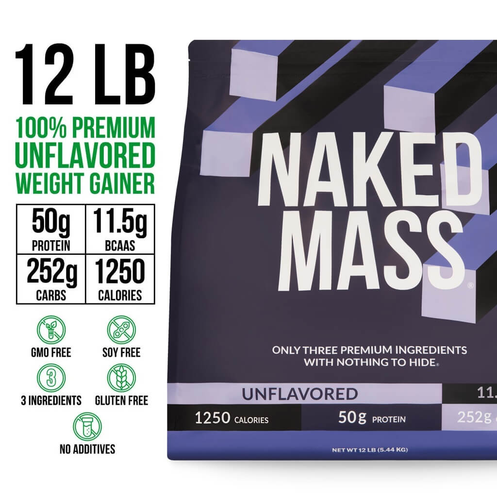 Mass Gainer Protein Supplement - Unflavored 12LB, High Calorie Muscle Support