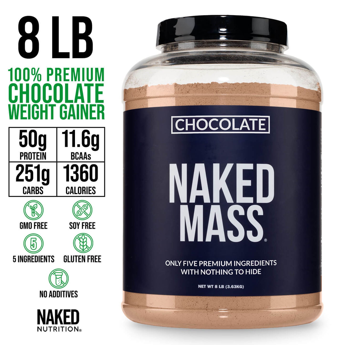 Chocolate Mass Gainer Protein Supplement - Chocolate, High Calorie Muscle Support