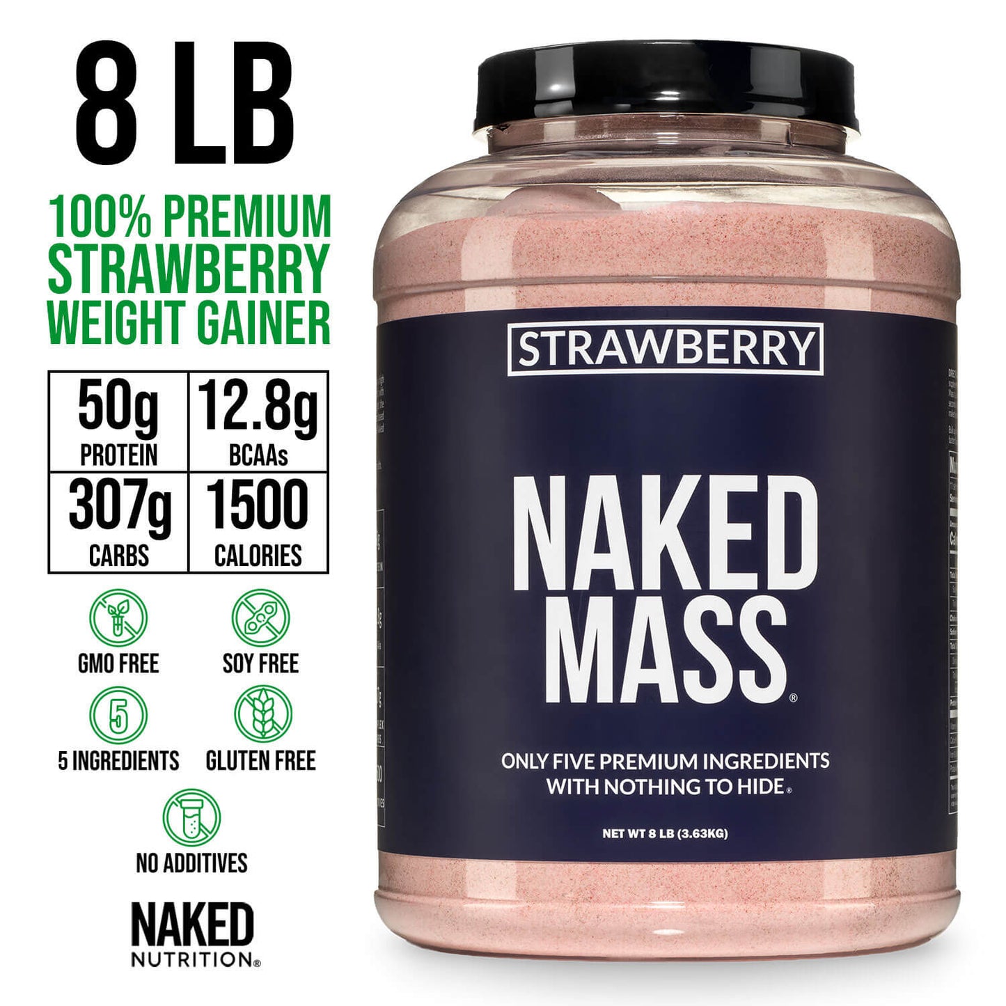 Strawberry Mass Gainer Protein Supplement - Strawberry, High Calorie Muscle Support