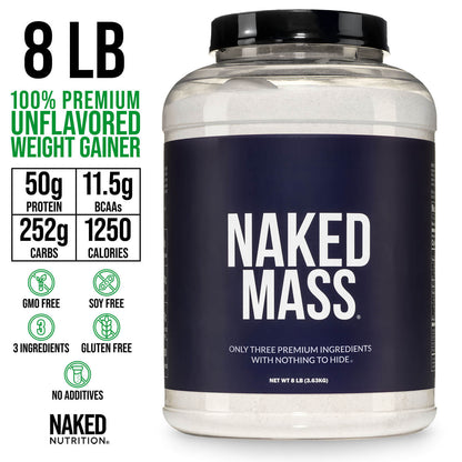 Mass Gainer Protein Supplement - Unflavored, High Calorie Muscle Support