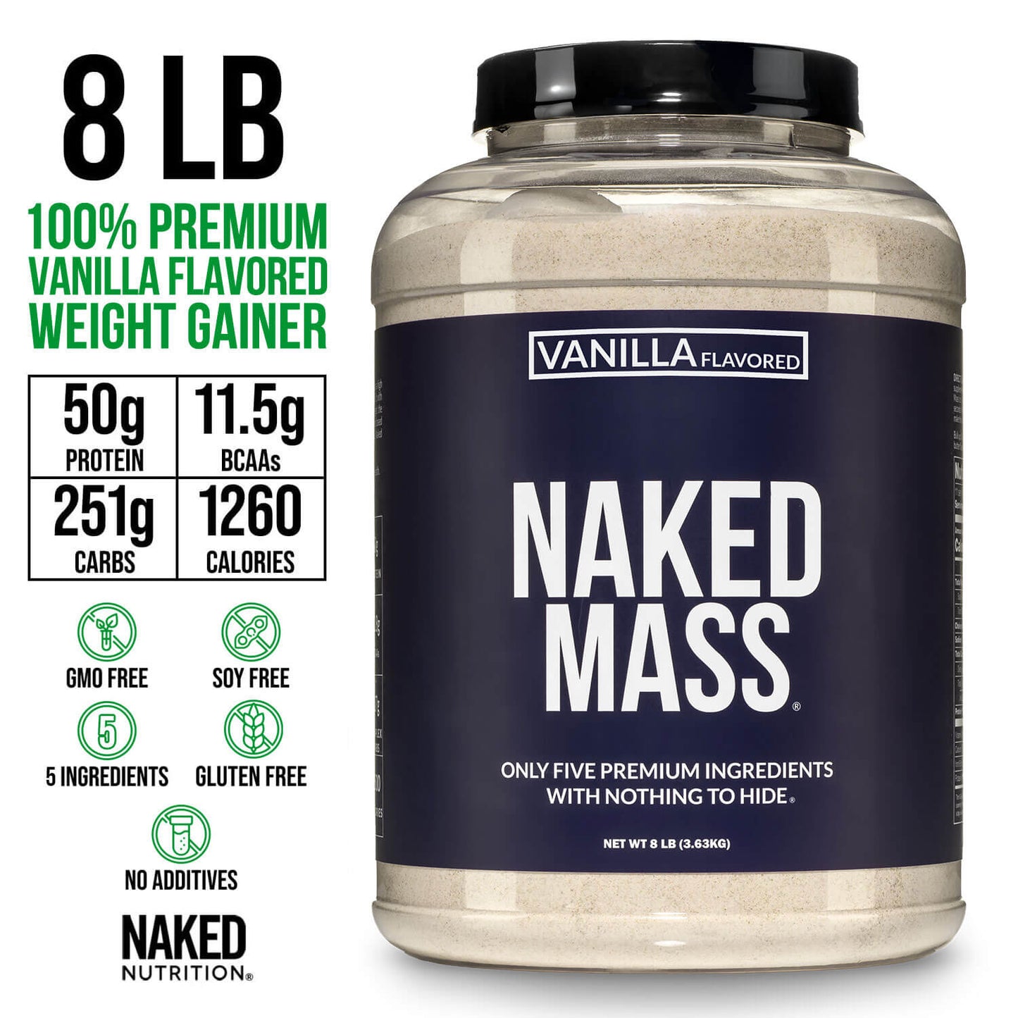Vanilla Mass Gainer Protein Supplement - Vanilla, High Calorie Muscle Support