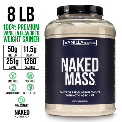 Vanilla Mass Gainer Protein Supplement - Vanilla, High Calorie Muscle Support