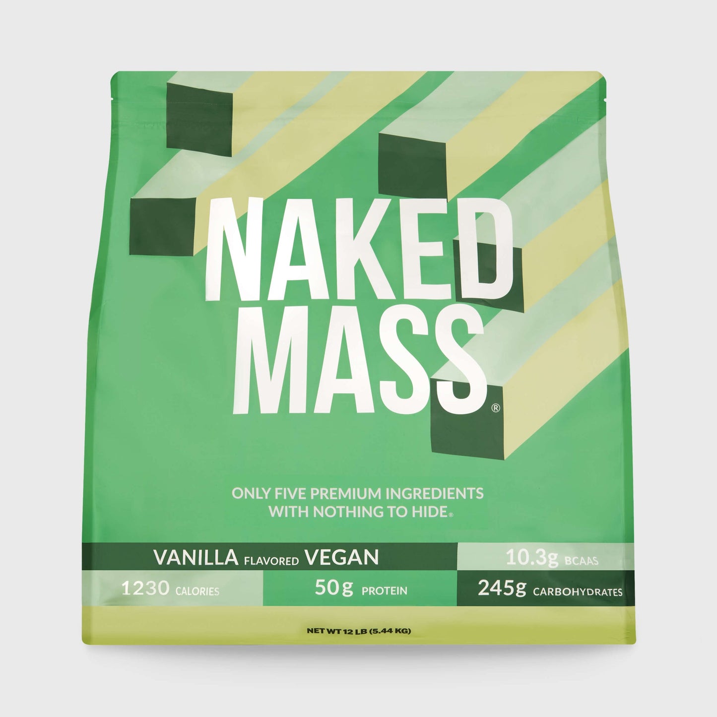 Vanilla Vegan Mass Gainer Supplement - Vanilla (Vegan) 12LB, High Calorie Muscle Support