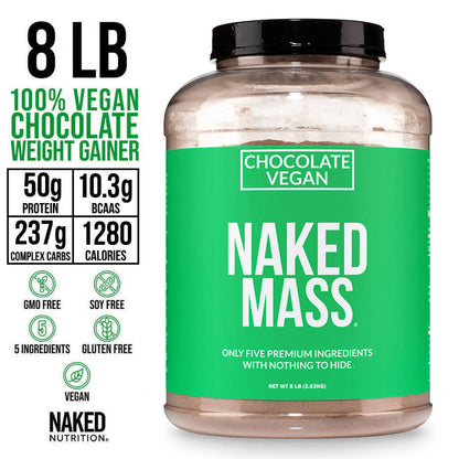 Chocolate Vegan Mass Gainer Supplement - Chocolate (Vegan), High Calorie Muscle Support