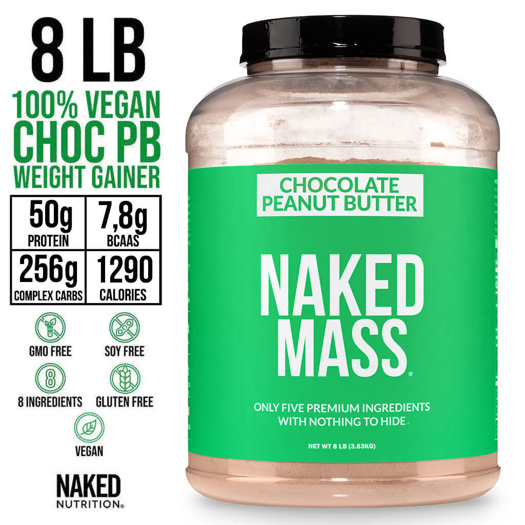 Chocolate Peanut Butter Vegan Mass Gainer Supplement - Chocolate PB (Vegan), High Calorie Muscle Support
