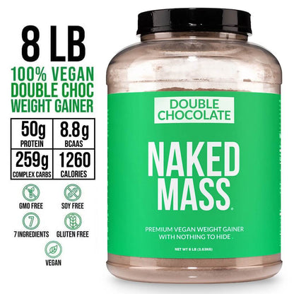 Double Chocolate Vegan Mass Gainer Supplement - Double Chocolate (Vegan), High Calorie Muscle Support