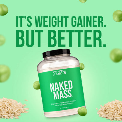Vegan Mass Gainer Supplement - Unflavored (Vegan), High Calorie Muscle Support
