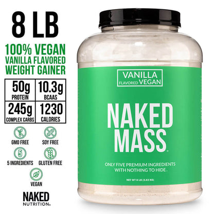 Vanilla Vegan Mass Gainer Supplement - Vanilla (Vegan), High Calorie Muscle Support