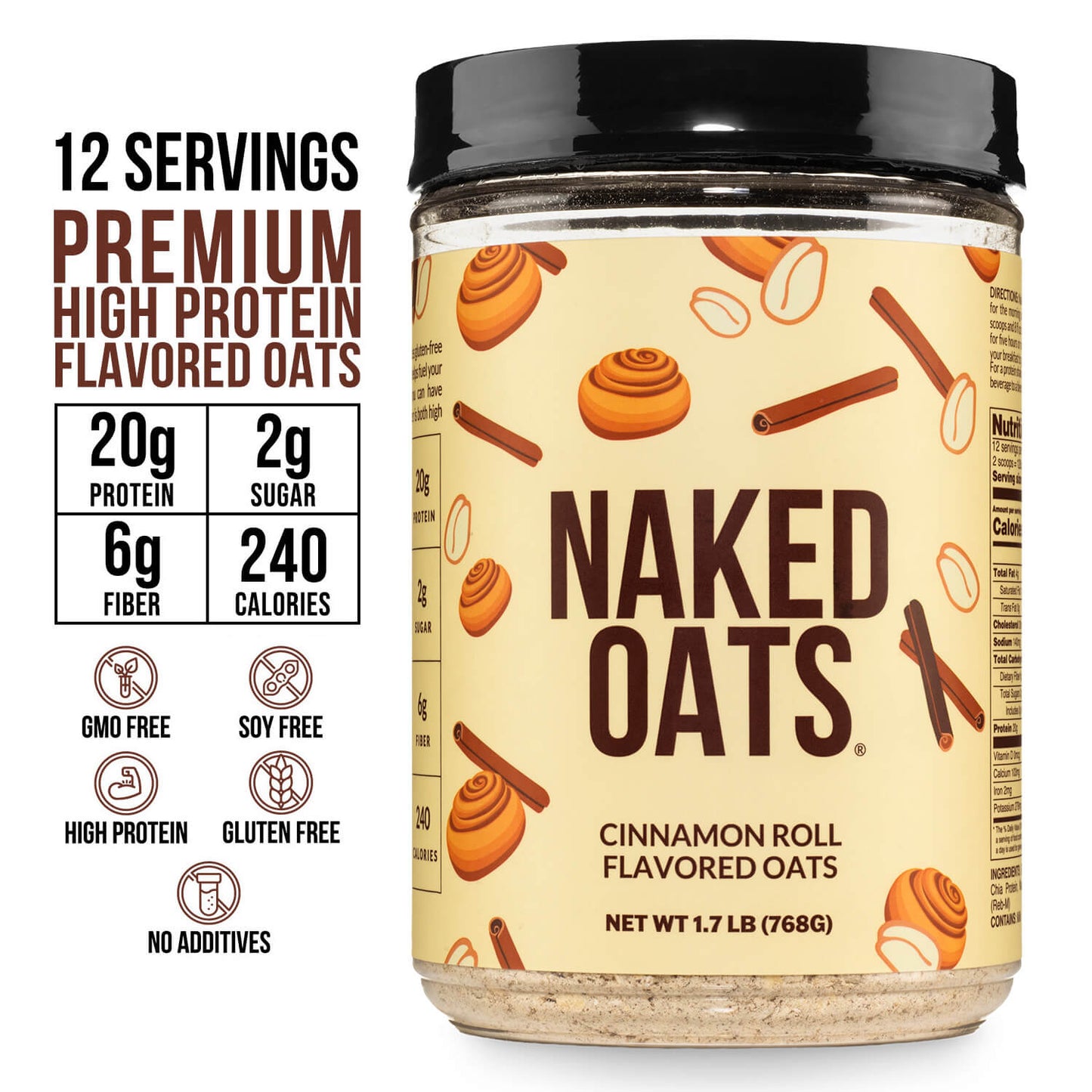Cinnamon Roll Protein Oats - Cinnamon Roll, Clean Everyday Nutrition