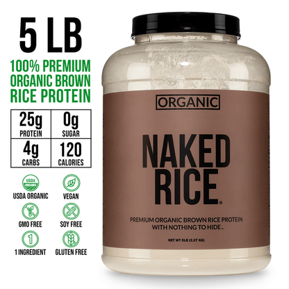 Organic Brown Rice Protein Powder - 5LB Unflavored, Plant Based Daily Nutrition