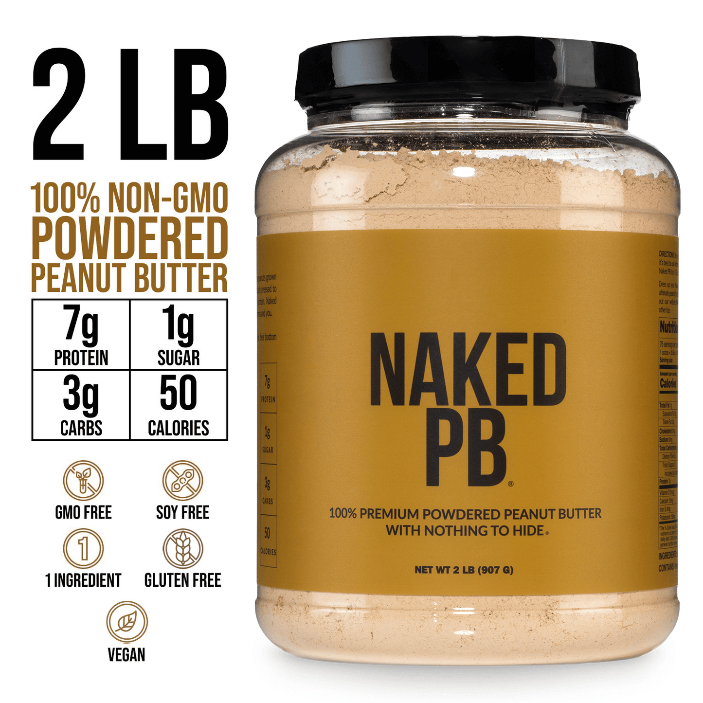 Powdered Peanut Butter - PB - 2 LB, Clean Daily Nutrition Powder