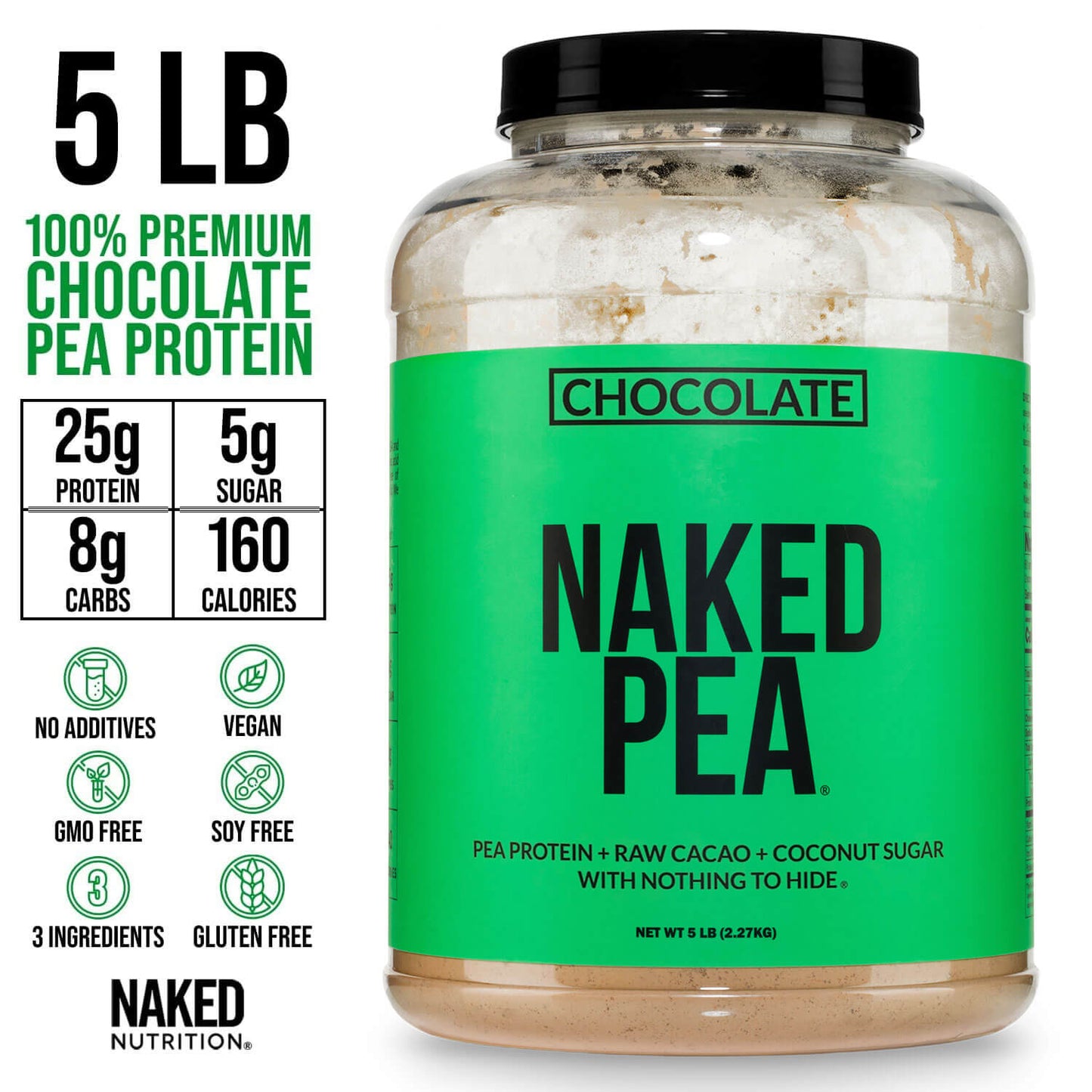 Chocolate Pea Protein Powder - Chocolate, Plant Based Daily Nutrition