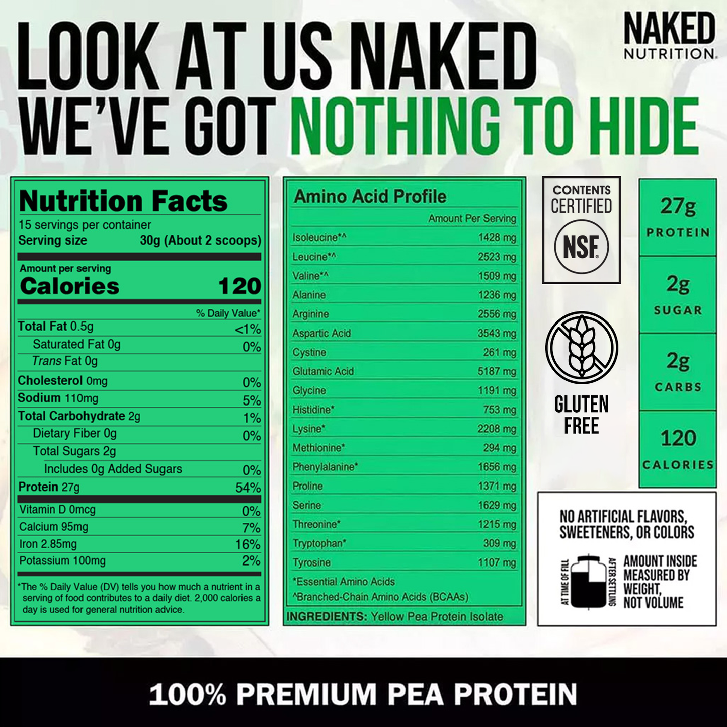 Pea Protein Powder 1lb - Unflavored, Plant Based Daily Nutrition
