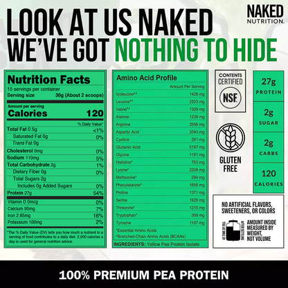 Pea Protein Powder 1lb - Unflavored, Plant Based Daily Nutrition