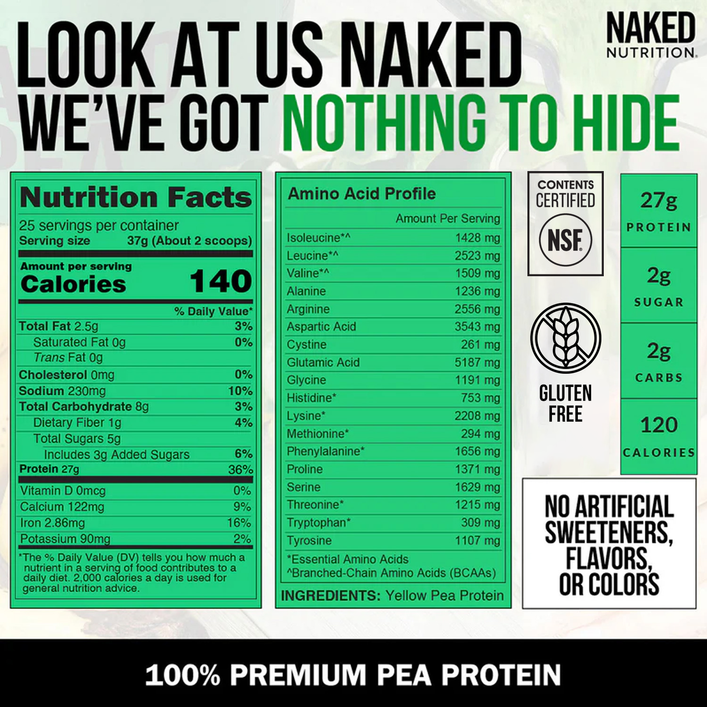 Pea Protein Powder - Unflavored, Plant Based Daily Nutrition