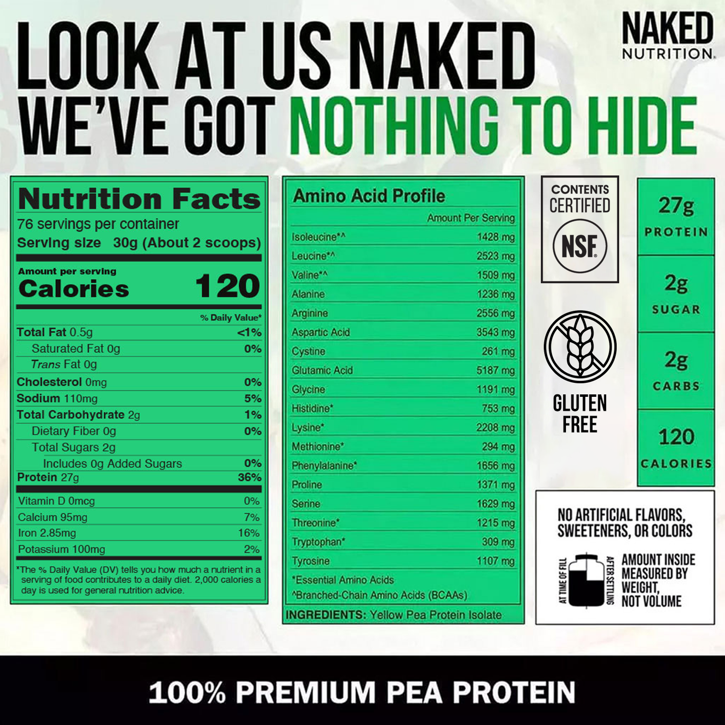 Pea Protein Powder - Unflavored, Plant Based Daily Nutrition