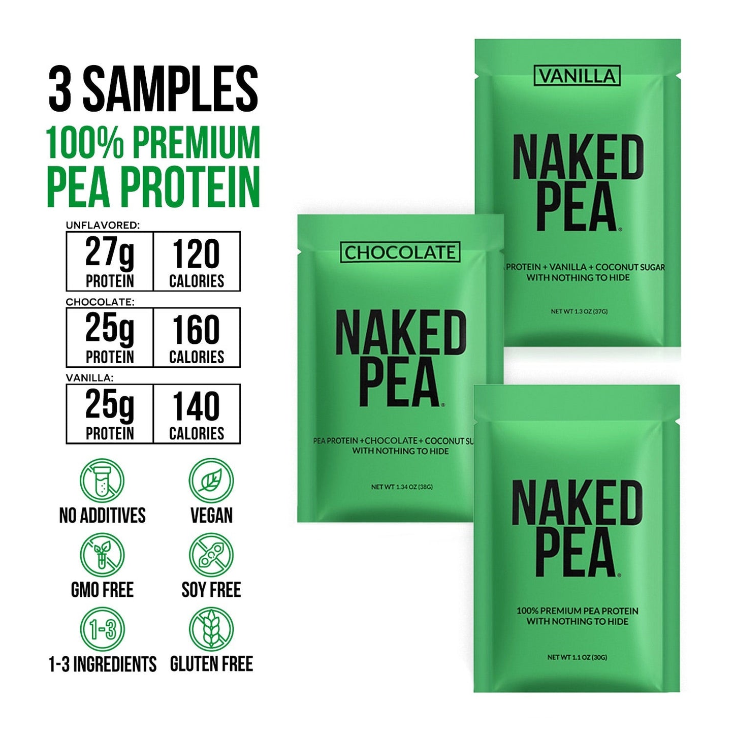 Vegan Protein Powder Sample Pack, Clean Daily Nutrition Powder
