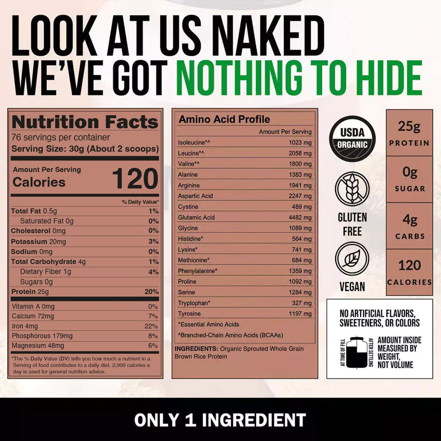 Organic Brown Rice Protein Powder - 5LB Unflavored, Plant Based Daily Nutrition