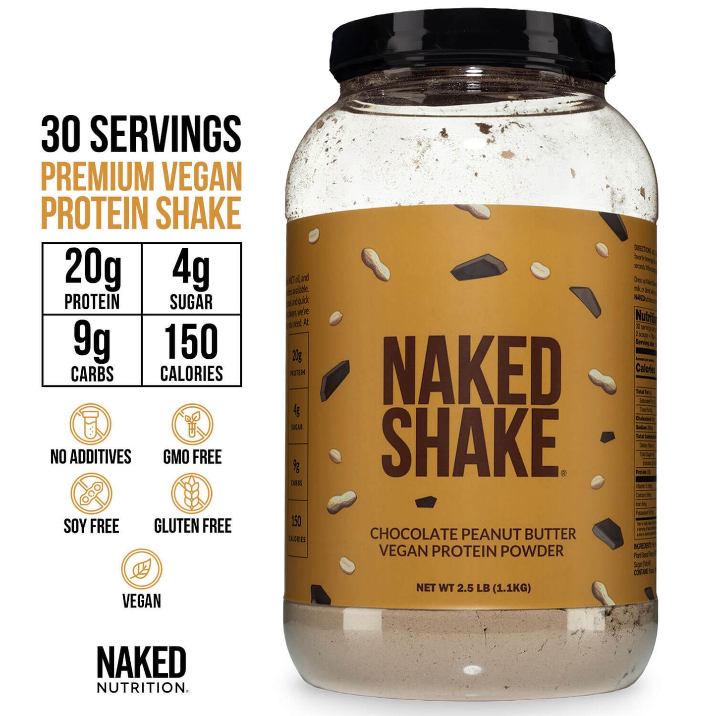 Chocolate PB Protein Shake - Chocolate Peanut Butter, Clean Everyday Nutrition