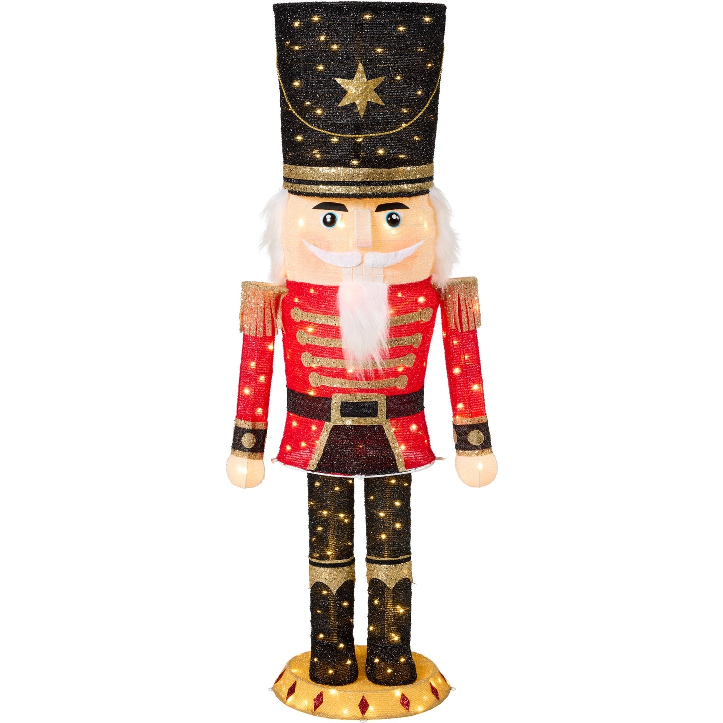Pop Up Christmas Nutcracker with 150 LED Lights for Outdoor Indoor 5ft with eye-catching holiday style