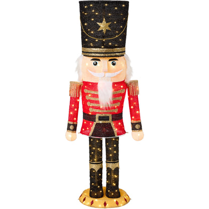 Pop Up Christmas Nutcracker with 150 LED Lights for Outdoor Indoor 5ft with eye-catching holiday style
