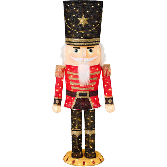 Pop Up Christmas Nutcracker with 150 LED Lights for Outdoor Indoor 5ft with eye-catching holiday style