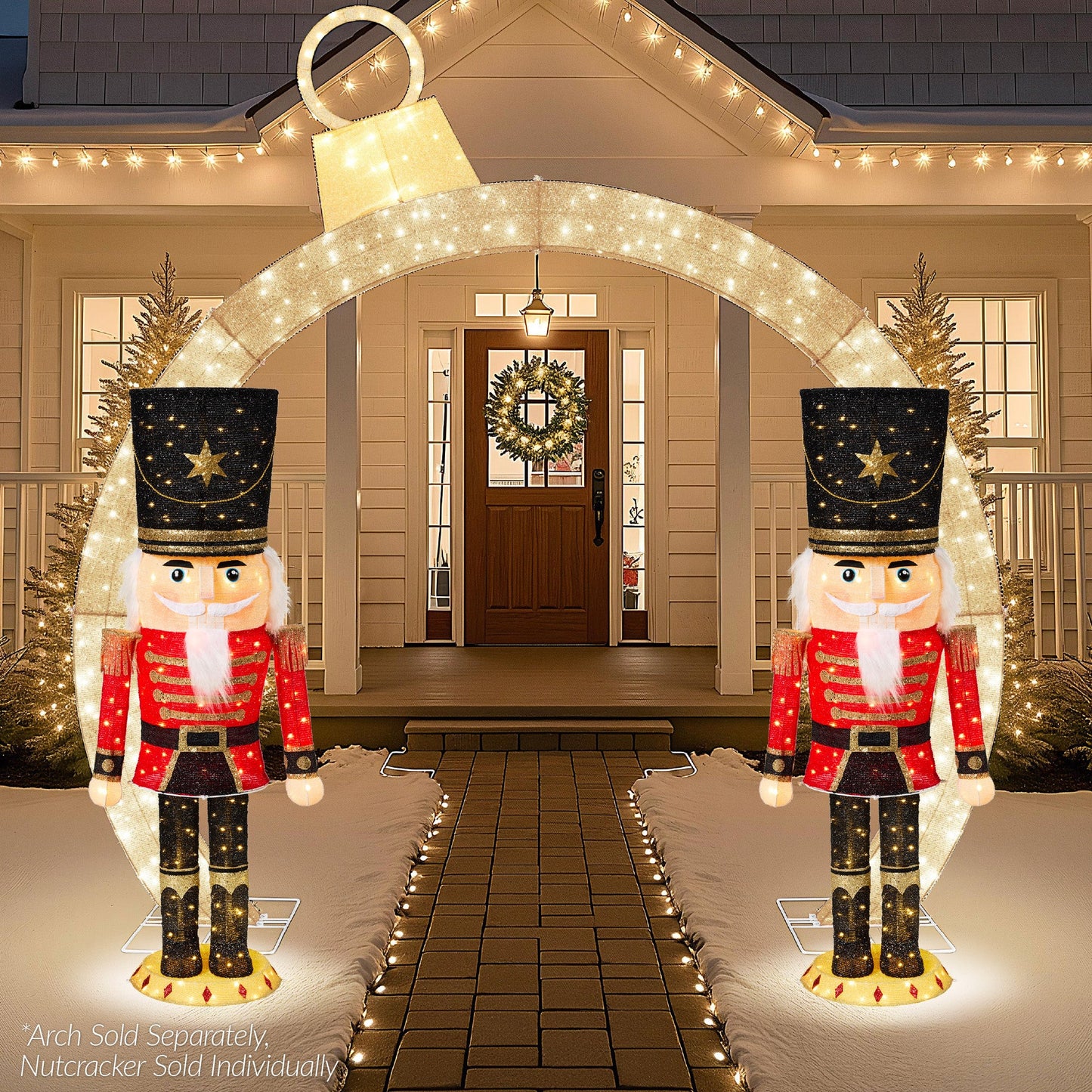 Pop Up Christmas Nutcracker with 150 LED Lights for Outdoor Indoor 5ft with eye-catching holiday style
