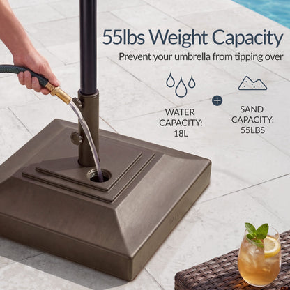 Plastic Patio Umbrella Base Pole Holder Accessory with Adjustable Knob for outdoor comfort and convenience