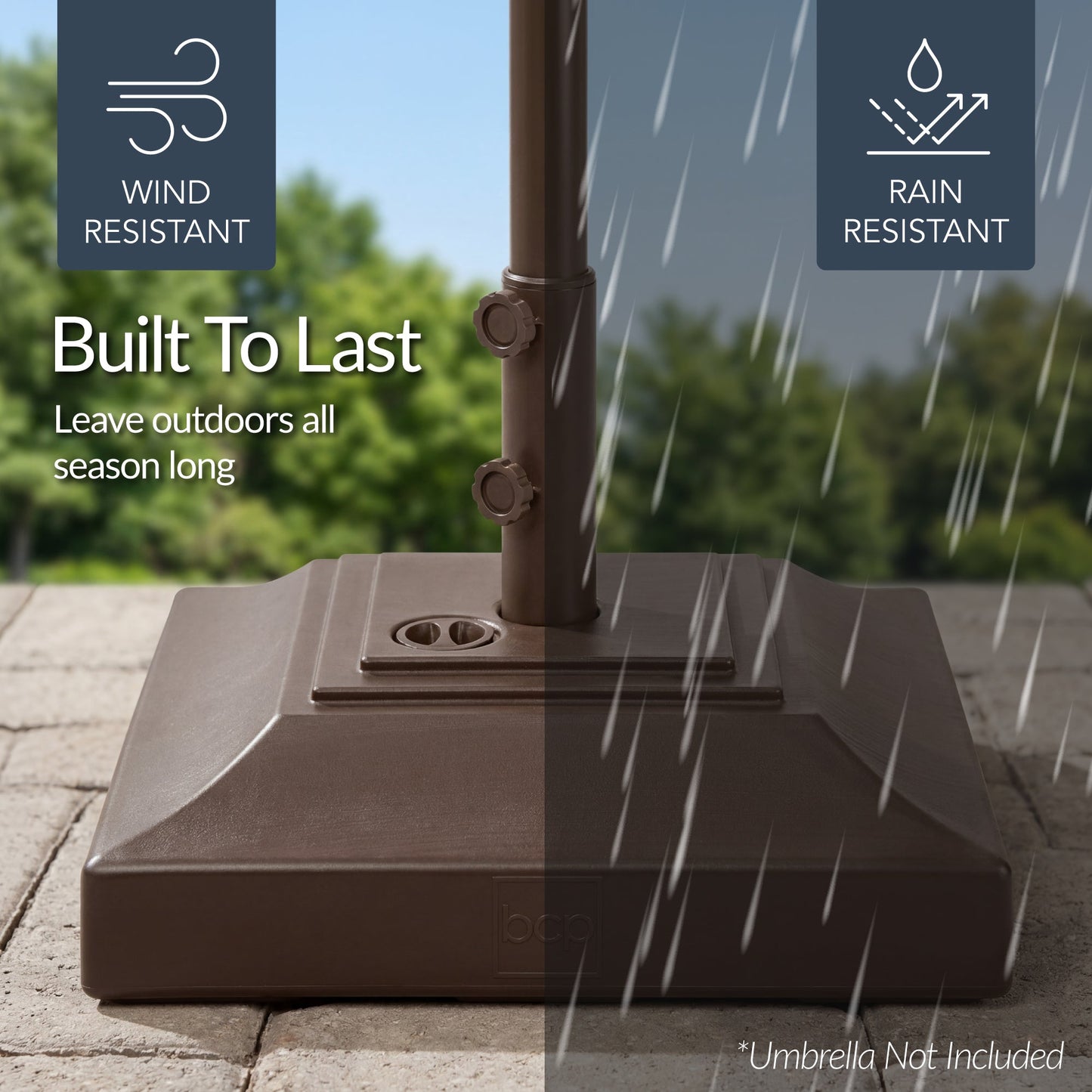 Plastic Patio Umbrella Base Pole Holder Accessory with Adjustable Knob for outdoor comfort and convenience