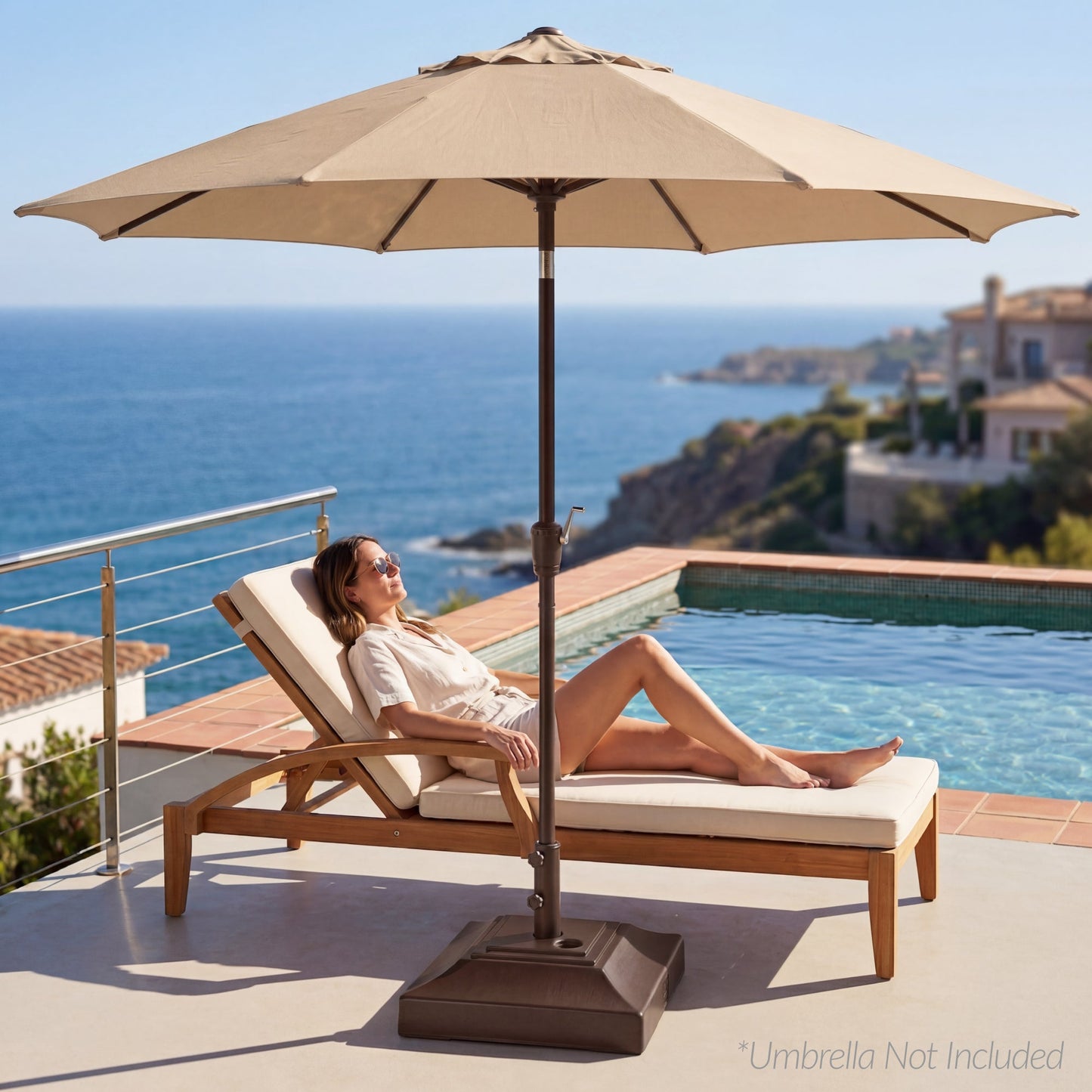 Plastic Patio Umbrella Base Pole Holder Accessory with Adjustable Knob for outdoor comfort and convenience
