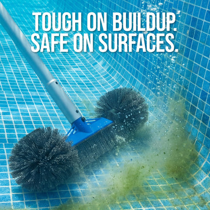 Pool Cleaning Starter KitPool Brush Skimmer Net and 9 ft Aluminum Pole with useful details for patio, backyard, and outdoor living